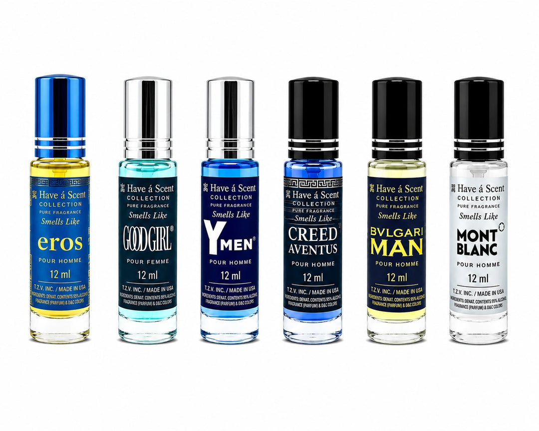 Assorted Perfume Oil Roll-On Set – 6 × 12ml Fragrance Oils for Men &amp; Women | Long-Lasting