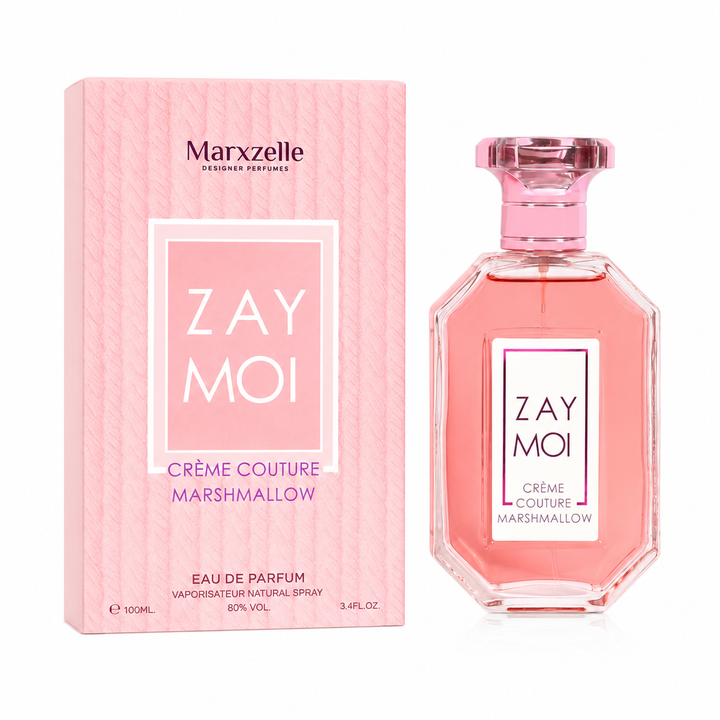 ZAY MOI Crème Couture Marshmallow Eau De Parfum 100ml (3.4 Fl Oz) – Sweet Marshmallow Vanilla Perfume for Women – Long Lasting Gourmand Fragrance with Creamy Candy Notes