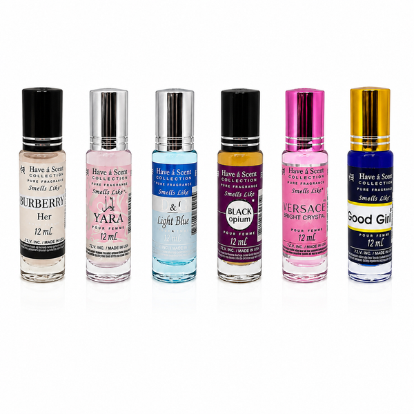 Assorted Women’s 6-Pack Perfume Oil Collection Set – 12ml Roll-On Fragrance Oils | Fragrance Set