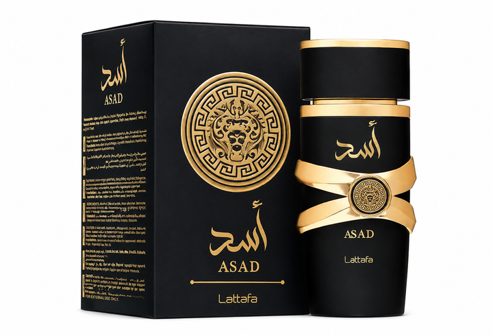 Asad Eau de Parfum by Lattafa for Men – 3.4 oz / 100 ml Long Lasting Spicy Warm Woody Fragrance – Vanilla Amber Masculine Perfume – Luxury Arabian Cologne for Men