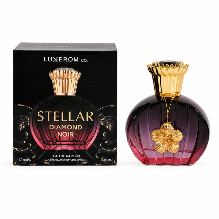 Stellar Diamond Noir Eau De Parfum for Women 100ml (3.4 Fl Oz) – Long Lasting Floral Amber Perfume for Women – Elegant Feminine Fragrance Spray
