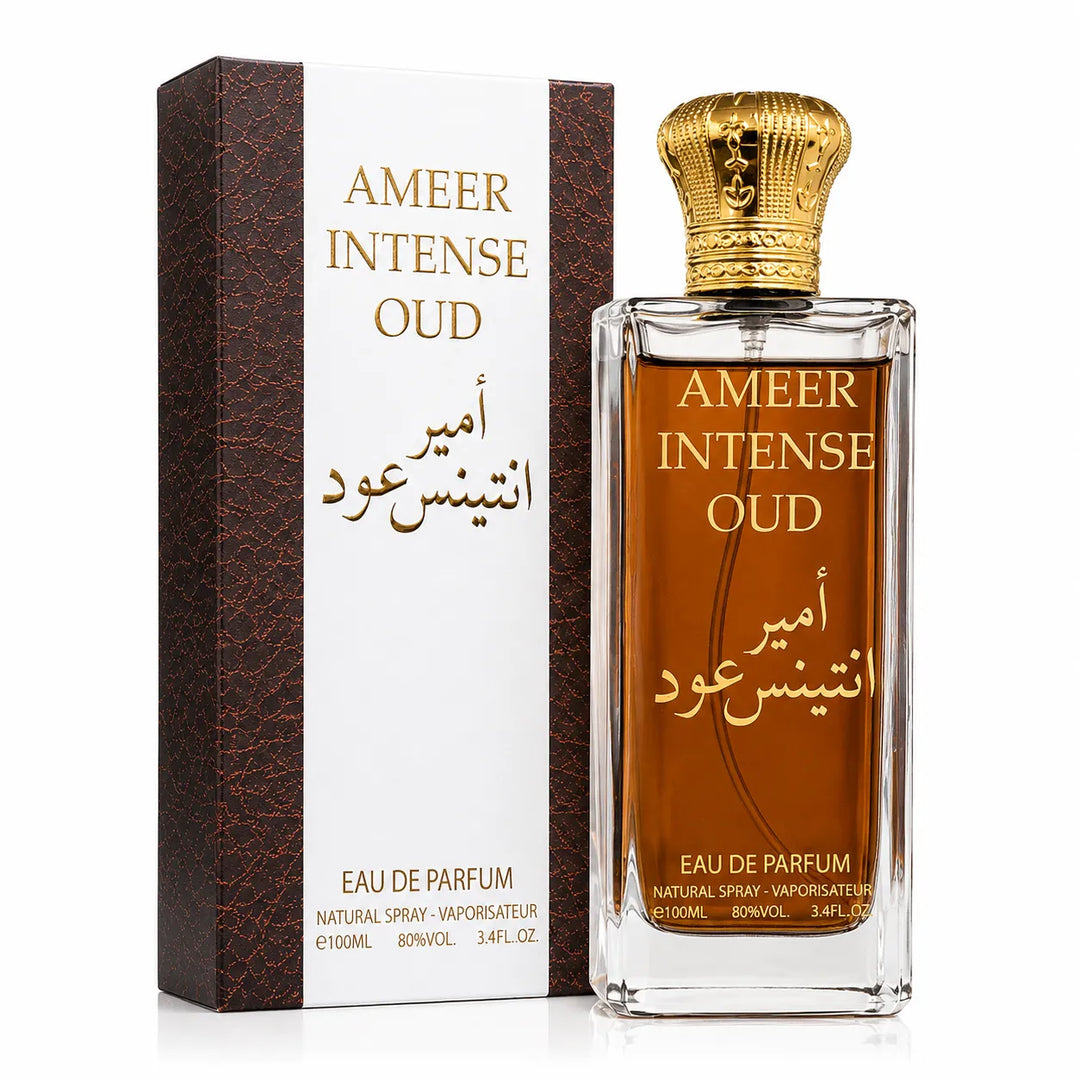 Ameer Intense Oud Eau De Parfum 100ml (3.4 Fl Oz) – Long Lasting Oud Perfume for Men &amp; Women – Luxury Arabian Woody Amber Fragrance Spray