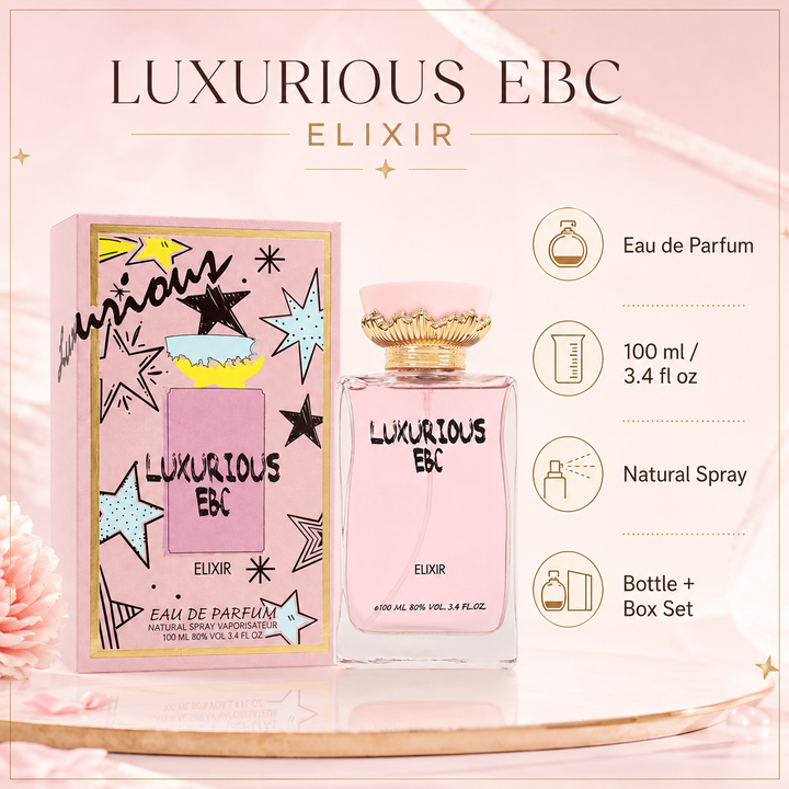 Luxurious EBC Elixir Eau de Parfum for Women 100ml / 3.4 Fl Oz – Feminine Perfume Spray, Full Size Women’s Fragrance for Everyday &amp; Evening Wear