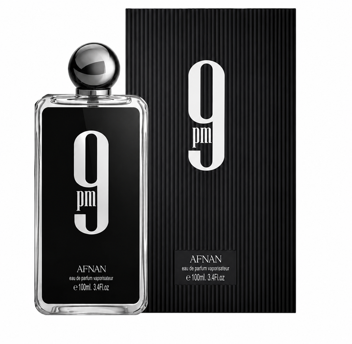 Afnan 9PM Eau de Parfum for Men – 3.4 oz / 100 ml Long Lasting Sweet Vanilla Amber Fragrance – Warm Spicy Night Perfume – Luxury Arabian Cologne for Men