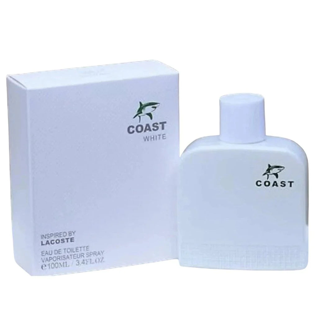 Coast White Eau de Toilette 100ml bottle and box by EBC Collection for men