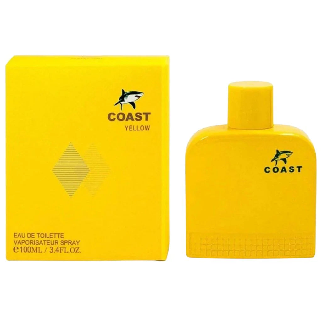 Coast Yellow by EBC Collection 100ml Eau de Toilette in a vibrant yellow bottle