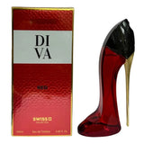Diva Red by Swiss Collection 3.3 oz EDT | Bold Stiletto Bottle Scent