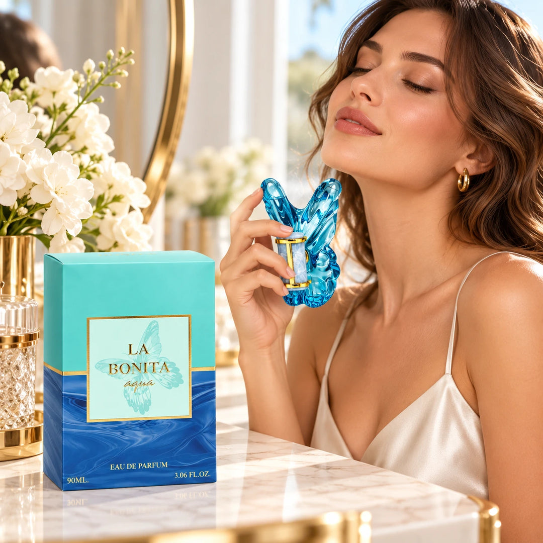 La Bonita Aqua Eau de Parfum for Women 90ml / 3.06 Fl Oz – Fresh Feminine Perfume Spray – Blue Butterfly Fragrance Bottle for Everyday &amp; Evening Wear