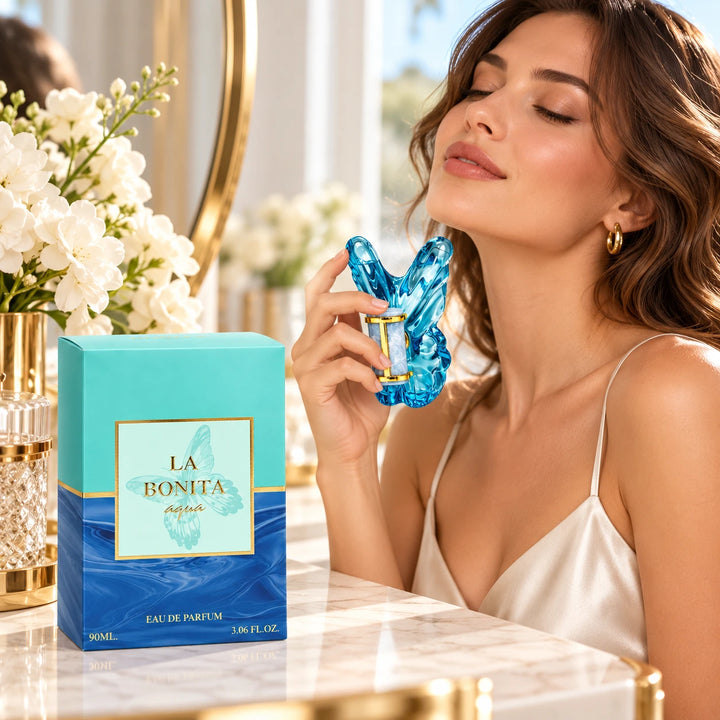 La Bonita Aqua Eau de Parfum for Women 90ml / 3.06 Fl Oz – Fresh Feminine Perfume Spray – Blue Butterfly Fragrance Bottle for Everyday &amp; Evening Wear