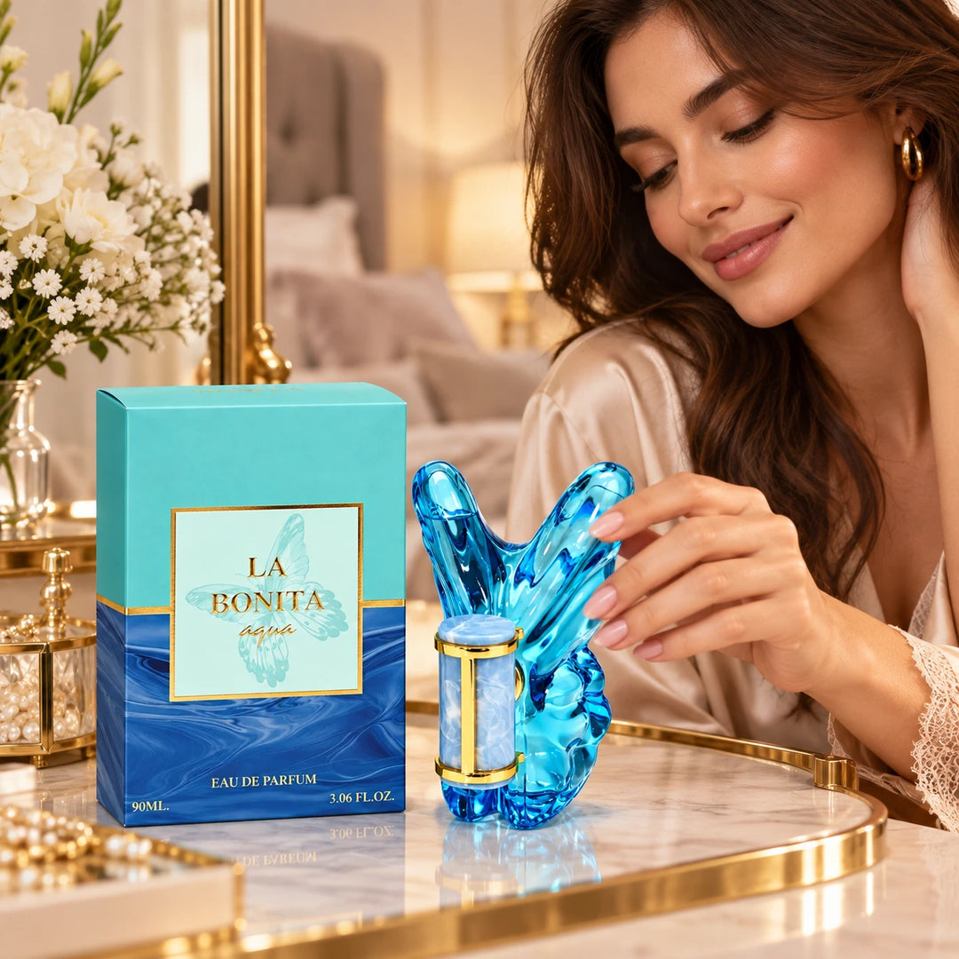La Bonita Aqua Eau de Parfum for Women 90ml / 3.06 Fl Oz – Fresh Feminine Perfume Spray – Blue Butterfly Fragrance Bottle for Everyday &amp; Evening Wear