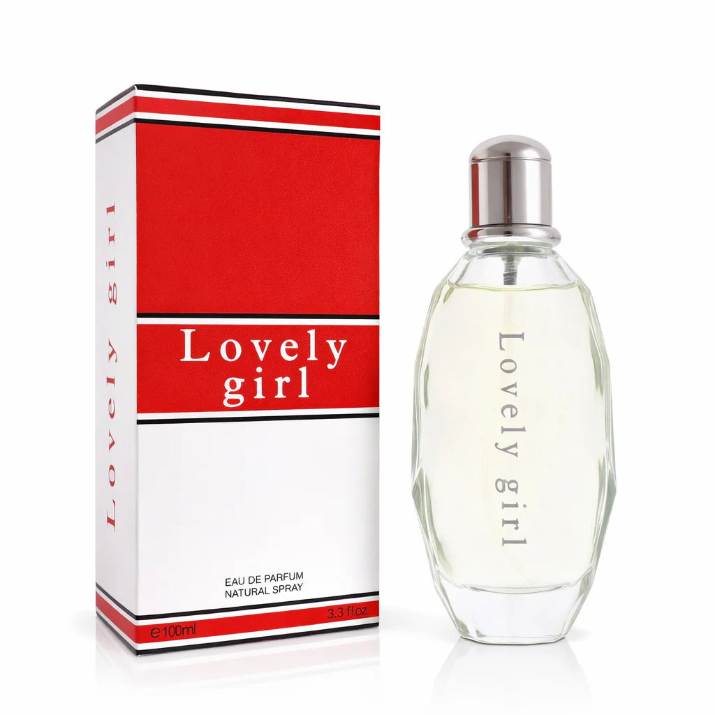 Lovely Girl by Royal Fragrance 100ml Eau de Parfum bottle and red/white box.