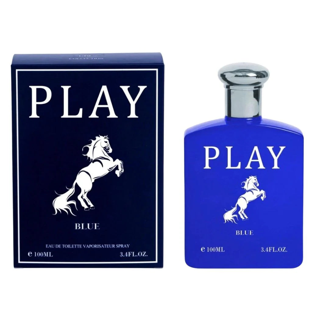 Play Blue by EBC Collection 100ml Eau de Toilette blue bottle and box