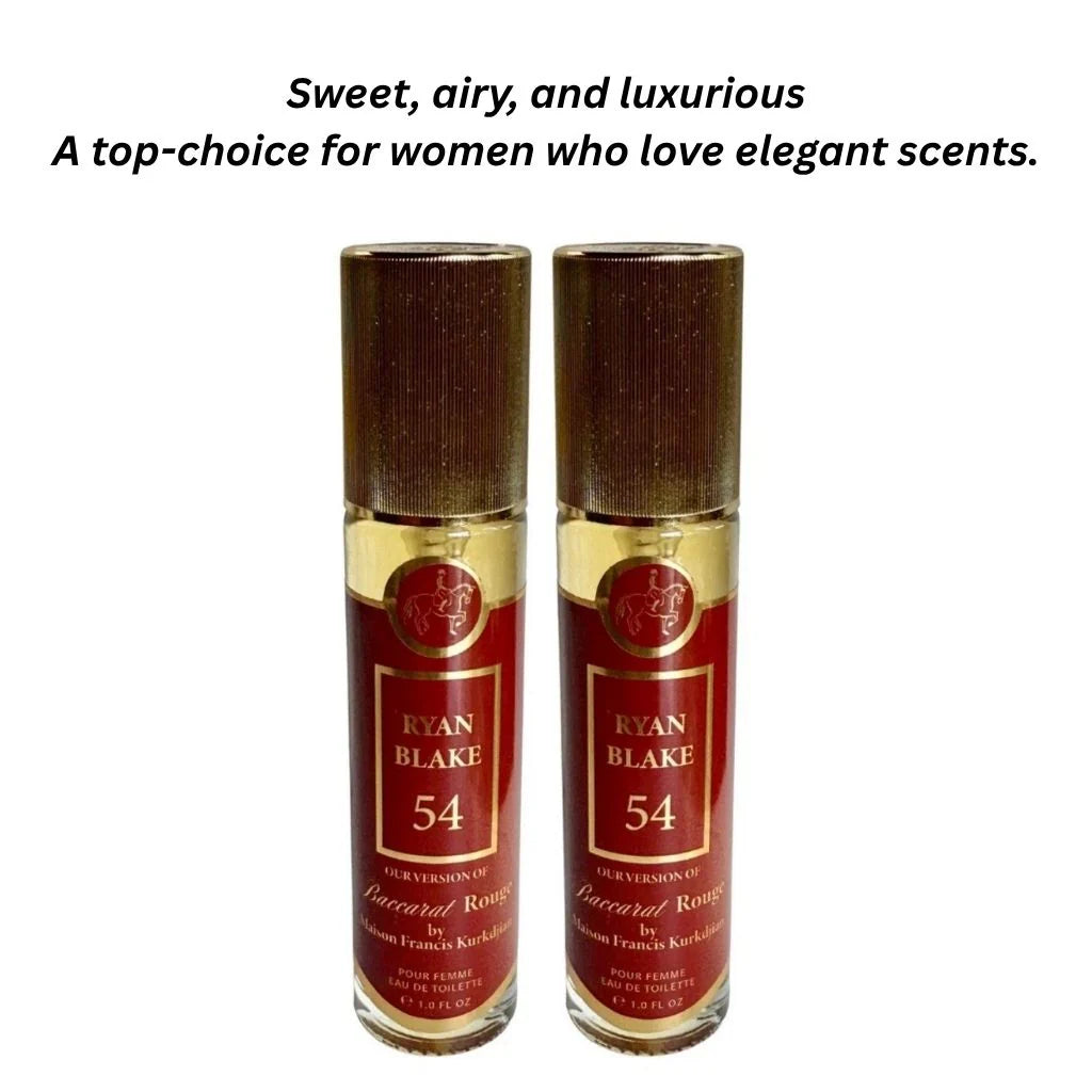 Ryan Blake 54 Long Lasting Luxury Body Mist for Women 2-Pack Set - 1.0 Fl Oz Spray Bottles