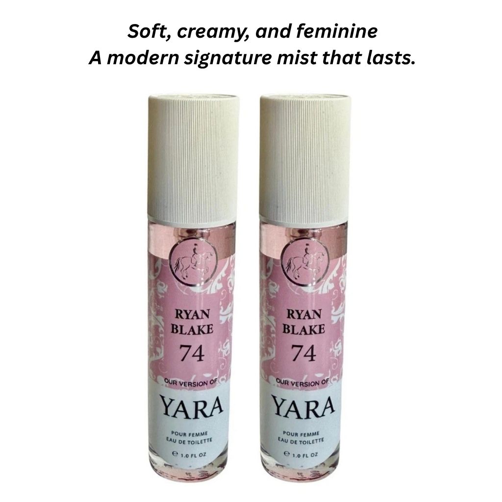 Ryan Blake 74 Yara Long Lasting Luxury Body Mist for Women 2-Pack Set - 1.0 Fl Oz Spray Bottles