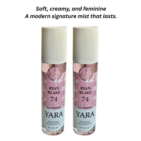 Ryan Blake 74 Yara Long Lasting Luxury Body Mist for Women 2-Pack Set - 1.0 Fl Oz Spray Bottles