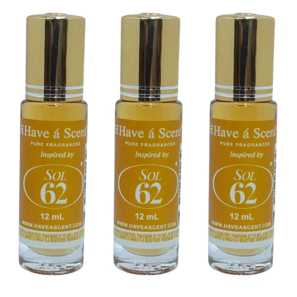 SOL-62 Concentrated Perfume Oil Pack of 3 - 12ml Roll-On