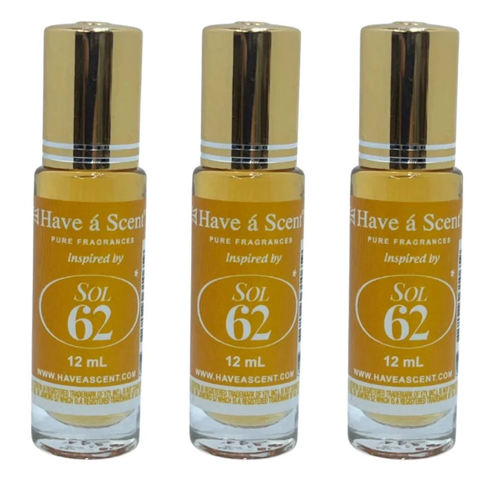 SOL-62 Concentrated Perfume Oil Pack of 3 - 12ml Roll-On