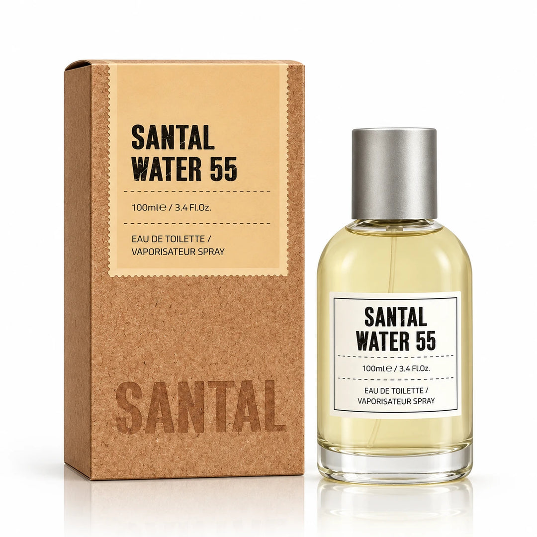 Santal Water 55 Unisex Perfume - 100ml / 3.4 Fl Oz Eau de Toilette Natural Spray Woody Fragrance Use