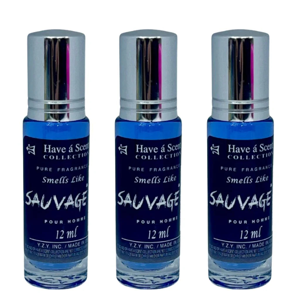 Savage Concentrated Perfume Oil Pack of 3 - 12ml Roll-On