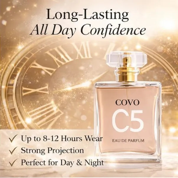 COVO C5 Eau De Parfum for Women – 3.3 Fl Oz (100ml) – Floral Amber Fragrance with Jasmine, Rose &amp; Citrus Notes – Long Lasting Perfume Spray for Everyday Wear &amp; Gifting