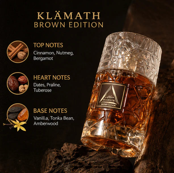 Klamath Brown Edition Perfume Eau de Parfum 90ml (3.04 Fl Oz) – Long Lasting Warm Woody Spicy Fragrance for Unisex – Rich Amber Oriental Scent