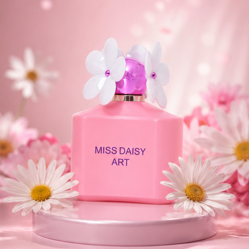 Miss Daisy Art Eau de Parfum for Women 3.4 Fl Oz (100ml) – Sweet Floral Perfume with Daisy Blossom, Soft Fruity &amp; Powdery Notes – Long Lasting Women&