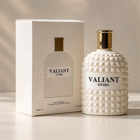 Valiant Ivoire Eau de Parfum for Women 3.4 Fl Oz (100ml) – Long Lasting Floral Musk Perfume – Elegant Feminine Fragrance Spray for Daily Wear, Date Night &amp; Special Occasions