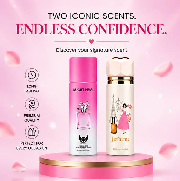 Women’s Perfume Body Spray 2 Pack – Long Lasting Fragrance Set – Floral &amp; Sweet Elegant Scents