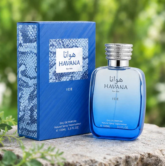 Havana Ice Eau de Parfum for Men, Long Lasting Fresh Aquatic Cologne Spray, Premium Citrus Woody Masculine Fragrance, Everyday Men&