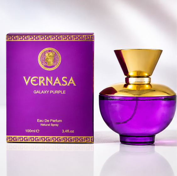 Vernasa Galaxy Purple Eau de Parfum for Women 3.4 Fl Oz (100ml) – Long Lasting Floral Fruity Perfume – Elegant Feminine Fragrance Spray for Daily Wear, Parties &amp; Special Occasions