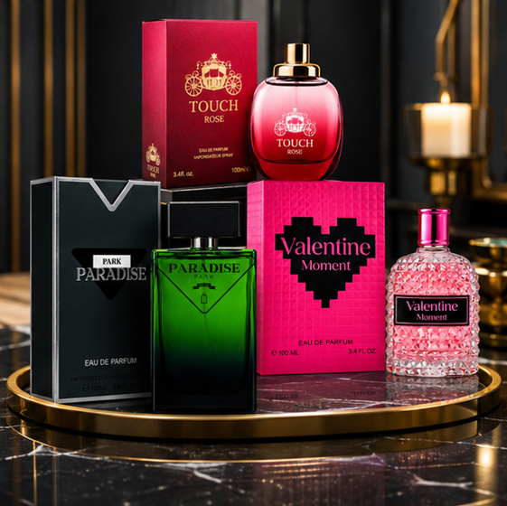 Luxury Perfume Gift Set for Men &amp; Women – Touch Rose, Valentine Moment &amp; Paradise Park Eau de Parfum 3-Pack, Long Lasting Fragrance Collection, Floral Fruity Fresh Perfume Bundle, Premium Gift Set 100ml Each