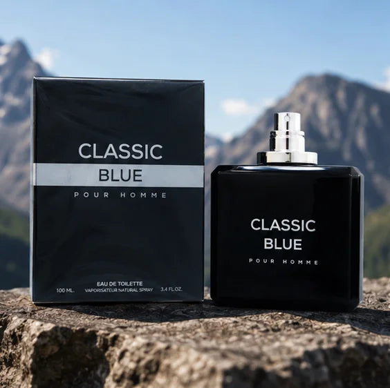 Classic Blue Pour Homme Eau de Toilette for Men 3.4 Fl Oz (100ml) – Long Lasting Fresh Woody Aromatic Men&
