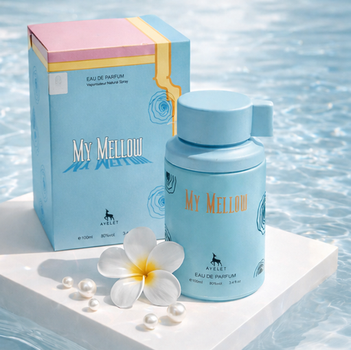 My Mellow Eau de Parfum for Women 3.4 Fl Oz (100ml) – Fresh Floral Fruity Perfume with Soft Aquatic, Powdery &amp; Musk Notes – Long Lasting Women&
