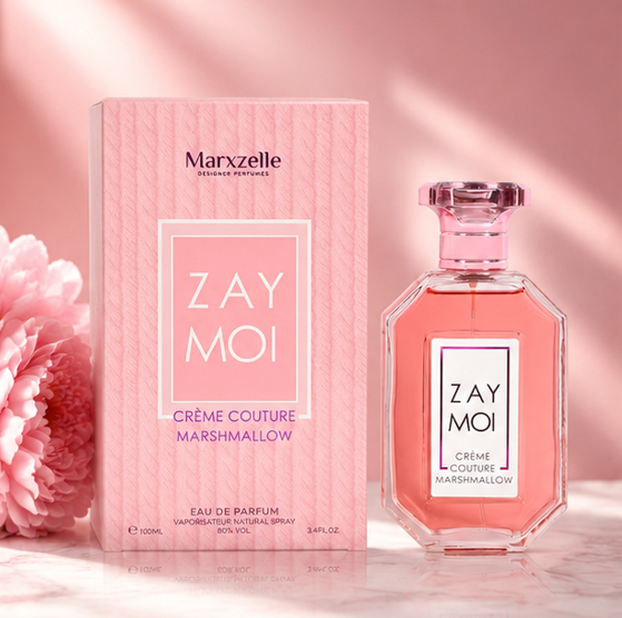 ZAY MOI Crème Couture Marshmallow Eau De Parfum 100ml (3.4 Fl Oz) – Sweet Marshmallow Vanilla Perfume for Women – Long Lasting Gourmand Fragrance with Creamy Candy Notes