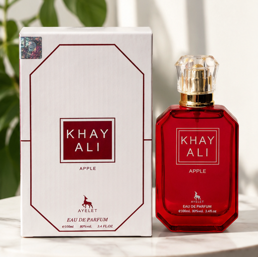 Khayali Apple Eau de Parfum for Women &amp; Men, 3.4 Fl Oz (100ml) – Fruity Apple Fragrance with Sweet Floral &amp; Warm Musk Notes – Long Lasting Unisex Perfume for Daily Wear and Special Occasions