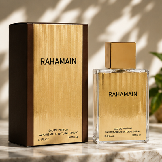Rahamain Eau de Parfum 3.4 Fl Oz (100ml) – Long Lasting Unisex Perfume – Warm Woody Amber Fragrance Spray for Men &amp; Women, Daily Wear, Evening Events &amp; Special Occasions