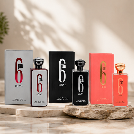 6 PM Perfume Gift Set – Royal, Ebony &amp; Pink Eau de Parfum Collection | 3 x 3.4 Fl Oz (100ml) Long Lasting Luxury Perfume Set for Women &amp; Men | Fresh, Floral, Woody Fragrances