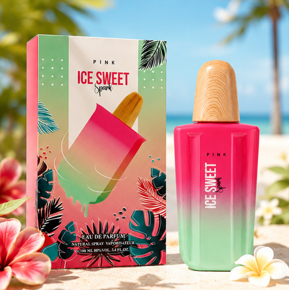 Pink Ice Sweet Spark Eau de Parfum for Women 3.4 Fl Oz (100ml) | Long Lasting Sweet Fruity Floral Perfume | Tropical Summer Women&