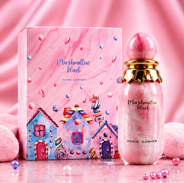 Marshmallow Blush Eau de Parfum for Women 3.4 Fl Oz (100ml) – Sweet Gourmand Perfume with Marshmallow, Cotton Candy, Vanilla &amp; Soft Musk Notes – Long Lasting Women&
