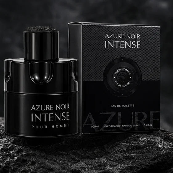 Azure Noir Intense Pour Homme Eau de Toilette for Men 3.4 Fl Oz (100ml) – Long Lasting Woody Spicy Men&