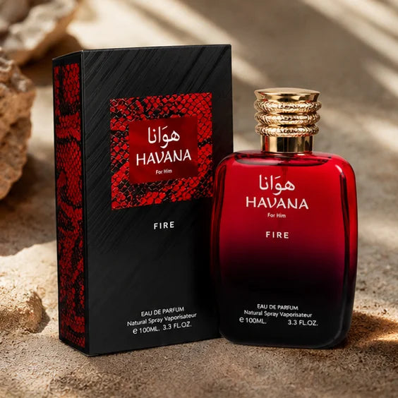 Havana Fire Eau de Parfum for Men, Long Lasting Warm Spicy Woody Cologne Spray, Premium Masculine Fragrance, Everyday &amp; Evening Wear, 3.3 Fl Oz (100ml)