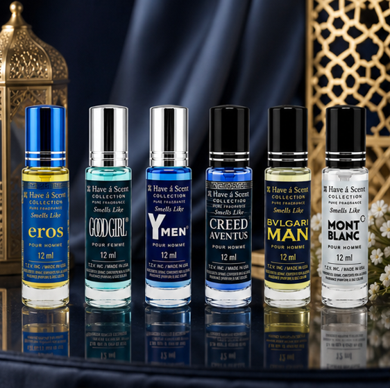 Wholesale Assorted Perfume Oil Roll-On Set – 6 × 12ml Fragrance Oils for Men &amp; Women | Long-Lasting