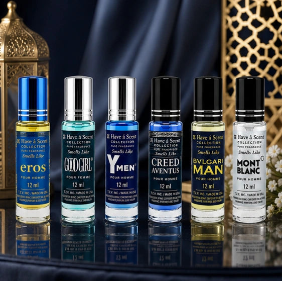Assorted Perfume Oil Roll-On Set – 6 × 12ml Fragrance Oils for Men &amp; Women | Long-Lasting