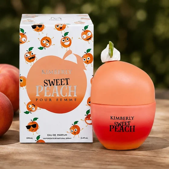 Kimberly Sweet Peach Eau de Parfum for Women 3.4 Fl Oz (100ml) – Long Lasting Fruity Floral Peach Perfume – Sweet Feminine Fragrance Spray for Daily Wear &amp; Gifts