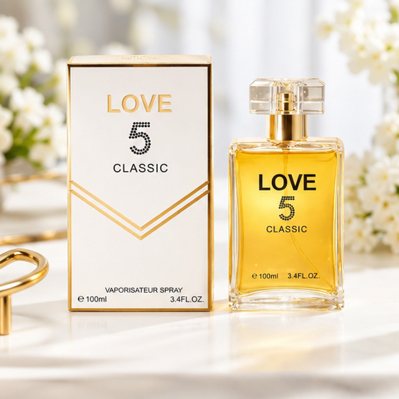 Love 5 Classic Perfume Gift Set for Women – Gold &amp; Red Eau de Parfum 3.4 Fl Oz (100ml) Each – Long Lasting Floral Fruity Vanilla Fragrance Duo