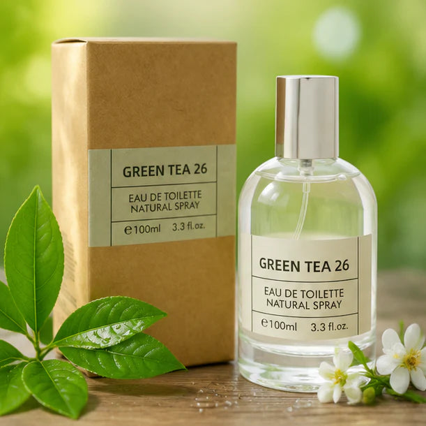 Green Tea 26 Eau De Toilette 100ml (3.3 Fl Oz) – Fresh Citrus Green Tea Perfume for Women &amp; Men – Long Lasting Clean Everyday Fragrance Spray