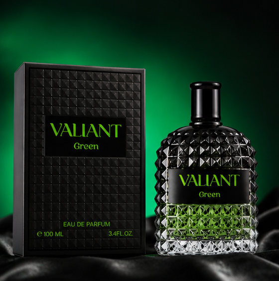 Valiant Green Eau de Parfum for Men 3.4 Fl Oz (100ml) – Long Lasting Fresh Woody Aromatic Cologne Spray – Masculine Day &amp; Night Fragrance for Men