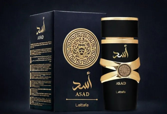 Asad Eau de Parfum by Lattafa for Men – 3.4 oz / 100 ml Long Lasting Spicy Warm Woody Fragrance – Vanilla Amber Masculine Perfume – Luxury Arabian Cologne for Men