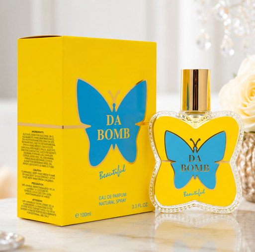 Da Bomb Beautiful Eau de Parfum for Women 3.3 Fl Oz (100ml) – Long Lasting Floral Fruity Perfume for Women – Sweet Fresh Feminine Fragrance with Citrus, Floral &amp; Musk Notes – Everyday Signature Scent Gift for Women