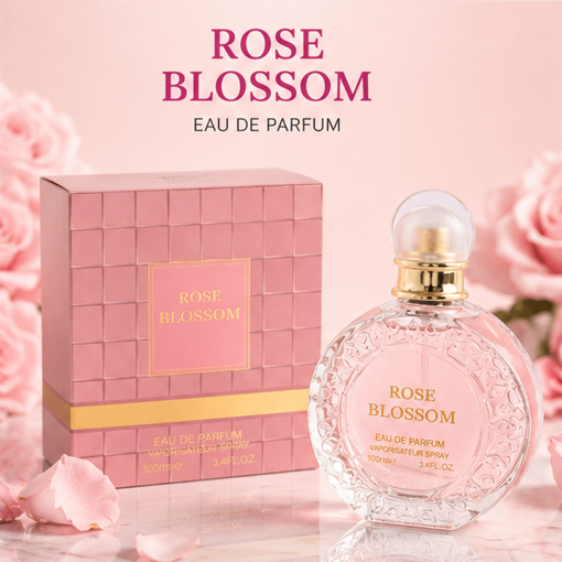 Rose Blossom Eau de Parfum for Women, Floral Rose Perfume, Long Lasting Feminine Fragrance with Soft Floral &amp; Powdery Notes, Elegant Everyday Scent for Women, Gift for Her, 3.4 Fl Oz / 100ml